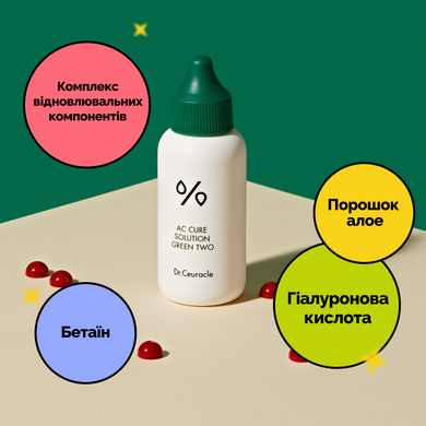 Заспокійлива сироватка для проблемної шкіри Dr.Ceuracle AC Cure Green Two, 50 мл Купити в Україні