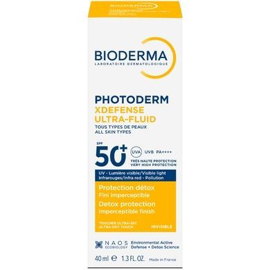 Солнцезащитный флюид для лица, невидимый Bioderma Photoderm XDefense Ultra Fluid Invisible SPF 50+, 40 мл на KRKR.COM.UA