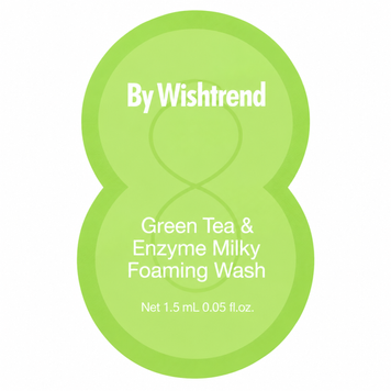 Пінка для вмивання з зеленим чаєм та ензимами By Wishtrend Green Tea&Enzyme Milky Foaming Wash, 1,5 мл, Саше (пробник) на KRKR.COM.UA
