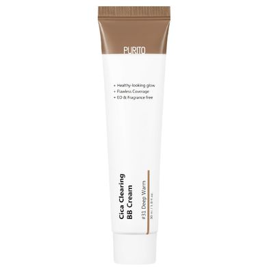 BB-крем для чувствительной кожи с центелой #31 теплый темный беж Purito SEOUL Cica Clearing BB Cream #31 Deep Warm, 30 мл Купить в Украине