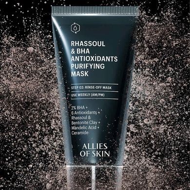 Очищуюча маска для обличчя Allies of Skin Rhassoul & BHA Antioxidants Purifying Mask, 50 мл на KRKR.COM.UA