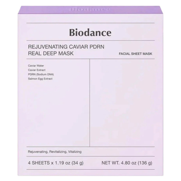 Антивікова гідрогелева маска з екстрактом ікри та полінуклеотидами Biodance Rejuvenating Caviar PDRN Real Deep Mask, 4шт на KRKR.COM.UA