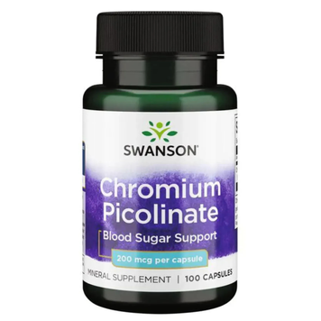 Хром пиколинат 200 мкг Swanson Chromium Picolinate 200mcg, 100 шт на KRKR.COM.UA