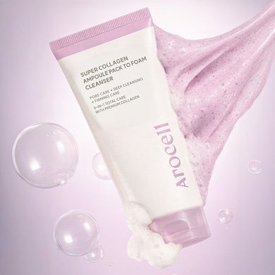 Уценка Очищающая маска-пена для лица с коллагеном Arocell Super Collagen Ampoule Pack To Foam, 120 мл на KRKR.COM.UA