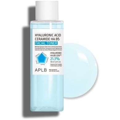 Увлажняющий тонер с гиалуроновой кислотой, керамидами и витамином B5 APLB Hyaluronic Acid Ceramide HA B5 Facial Toner, 160 мл на KRKR.COM.UA