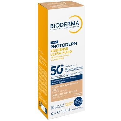 Солнцезащитный флюид для лица, оттенок 02, Bioderma Photoderm XDefense Ultra Fluid SPF 50+, 40 мл на KRKR.COM.UA