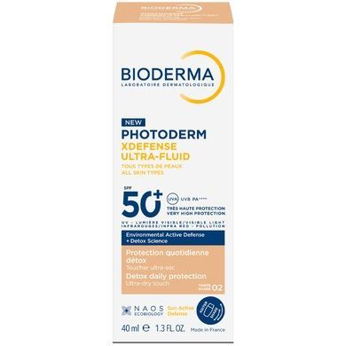 Солнцезащитный флюид для лица, оттенок 02, Bioderma Photoderm XDefense Ultra Fluid SPF 50+, 40 мл на KRKR.COM.UA