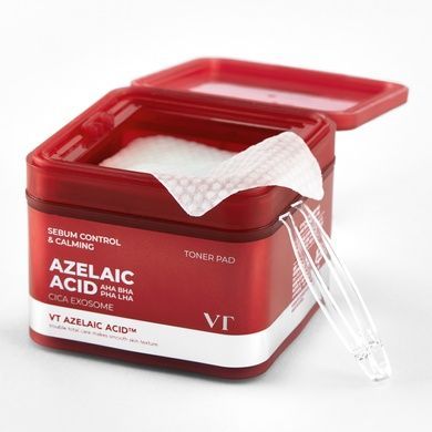 Тонер-пади з азелаїновою кислотою для жирної та проблемної шкіри VT AZ Care Toner Pad, 60 шт на KRKR.COM.UA