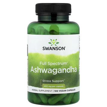 Ашваганда Full Spectrum Swanson Full Spectrum Ashwagandha 450mg, 100 шт на KRKR.COM.UA