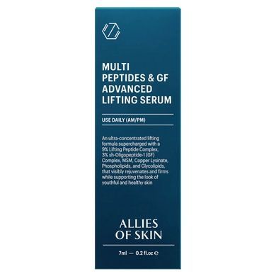 Мультипептидна сироватка з ефектом ліфтингу Allies of Skin Multi Peptides & GF Advanced Lifting Serum, 7 мл на KRKR.COM.UA