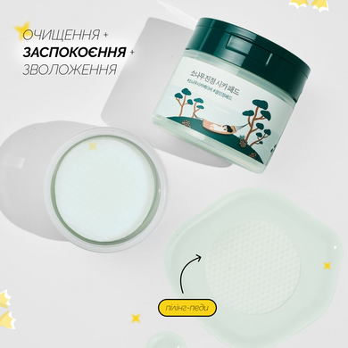Успокаивающие пилинг-пэды с экстрактом игл сосны ROUND LAB Pine Calming Cica Pad, 50 шт на KRKR.COM.UA