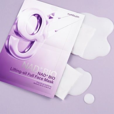 Ліфтинг-маска для пружності шкіри обличчя Numbuzin No. 9 NAD Bio Lifting-sil Full Face Pack Sheet, 20 мл * 1 шт на KRKR.COM.UA