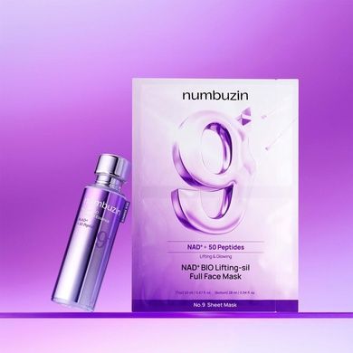 Ліфтинг-маска для пружності шкіри обличчя Numbuzin No. 9 NAD Bio Lifting-sil Full Face Pack Sheet, 20 мл * 1 шт на KRKR.COM.UA