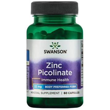 Цинк піколінат 22 мг Swanson Zinc Picolinate Body Preferred Form 22mg, 60 шт на KRKR.COM.UA