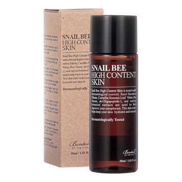Тонер з муцином равлика и отрутою бджоли Benton Snail Bee High Content Skin Toner, Мініатюра 30мл на KRKR.COM.UA