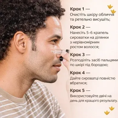 Кроки застосування сироватки DS Laboratories Spectral BRD для росту бороди