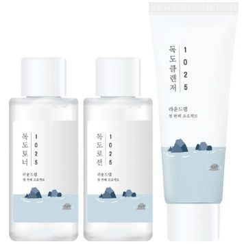 Набор миниатюр увлажняющих средств ROUND LAB 1025 Dokdo On The Go Kit, 3 в 1 на KRKR.COM.UA