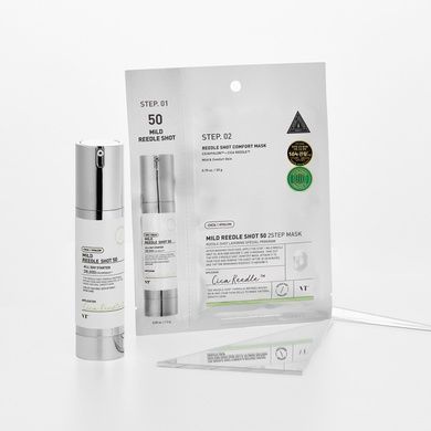 Двухэтапная маска для лица с микроиглами VT Mild Reedle Shot 50 2-Step Mask, 1 шт * 20 г + 1,5 г на KRKR.COM.UA