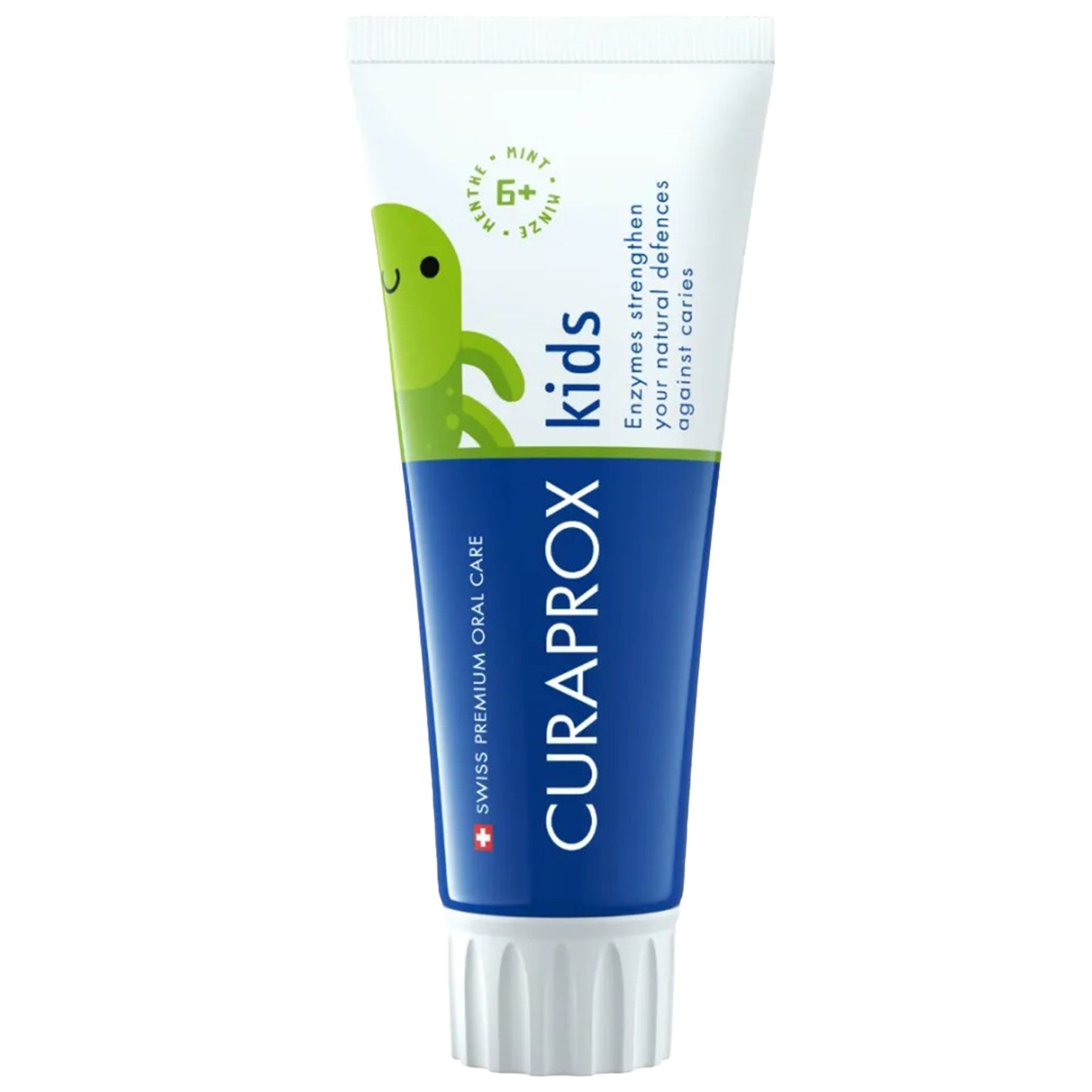 Детская зубная паста с фтором и вкусом мяты - с 6-ти лет, CURAPROX