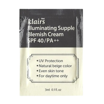 ВВ крем для сияния кожи Dear Klairs illuminating Supple Blemish Cream SPF40PA++, 3 г на KRKR.COM.UA