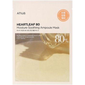 Успокаивающая тканевая маска с экстрактом хауттюнии Anua Heartleaf 80 Moisture Soothing Ampoule Mask, 1 шт * 27 мл на KRKR.COM.UA