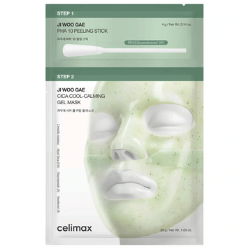 Двоетапна відлущуюча гелева маска з центеллою та PHA кислотою celimax Ji Woo Gae Cica PHA Peel 2-Step Gel Mask, 1 шт * 34 г на KRKR.COM.UA