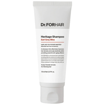 Антивозрастной шампунь для ослабленной кожи головы и тонких волос Dr.FORHAIR Heritage Shampoo Earl Grey Bliss, 70 мл, Миниатюра на KRKR.COM.UA