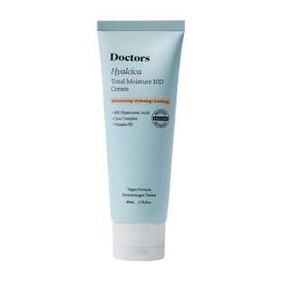 Увлажняющий крем з 10 формами гиалуроновой кислоты и центеллой Doctors Hyalcica Total Moisture 10 D Cream, 80 мл Купить в Украине