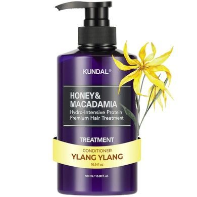 Інтенсивно відновлювальний кондиціонер-маска для волосся KUNDAL Honey & Macadamia Treatment Ylang Ylang, 500 мл на KRKR.COM.UA