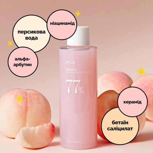 Anua Peach 77 Niacin Essence Toner, 250 мл❤️купити у Львові, Україна
