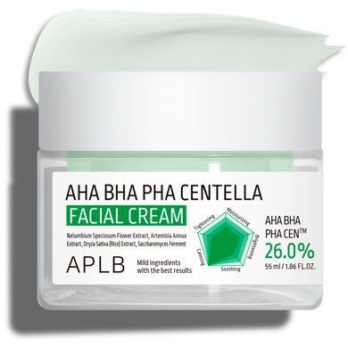 Крем для проблемной кожи с AHA, BHA, PHA и центеллой азиатской APLB AHA BHA PHA Centella Facial Cream, 55 мл на KRKR.COM.UA