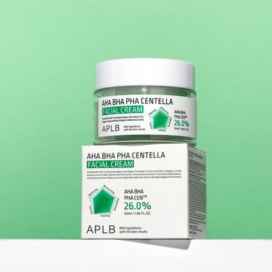 Крем для проблемной кожи с AHA, BHA, PHA и центеллой азиатской APLB AHA BHA PHA Centella Facial Cream, 55 мл на KRKR.COM.UA