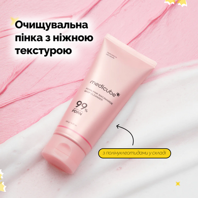 Очищающая пенка с полинуклеотидами и ниацинамидом Medicube PDRN Pink Niacinamide Whip Cleanser, 120 г на KRKR.COM.UA