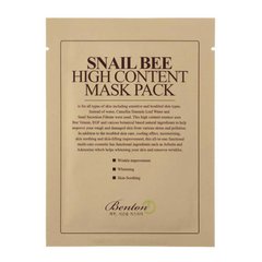 Маска з муцином равлика і отрутою бджоли Benton Snail Bee High Content Mask 1 шт Купити в Україні