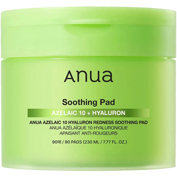Заспокійливі пади з азелаїновою та гіалуроновою кислотами Anua Azelaic 10 Hyaluron Redness Soothing Pad, 90 шт на KRKR.COM.UA