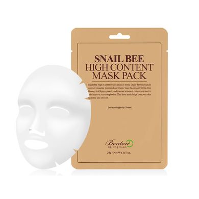 Маска с муцином улитки и пчелиным ядом Benton Snail Bee High Content Mask 1 шт Купить в Украине
