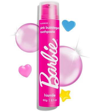 Зубная паста со вкусом жевательной резинки Hismile Barbie Pink Bubblegum Toothpaste, 60 г на KRKR.COM.UA