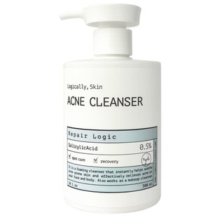 Очищувальний засіб для шкіри обличчя та тіла з акне Logically, Skin ACNE Cleanser, 300 мл Купити в Україні