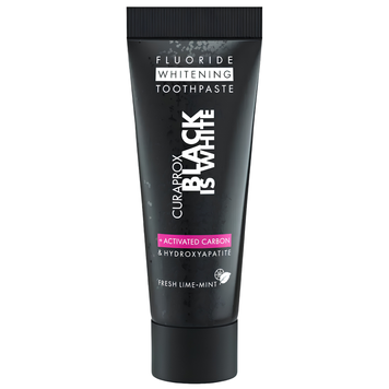 Зубна паста з активованим вугіллям Curaprox Black Is White, 10 мл на KRKR.COM.UA
