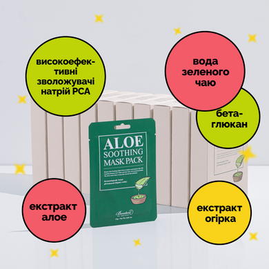Набор 10 Масок с алоэ Benton Aloe Soothing Mask Pack (10 шт) Купить в Украине