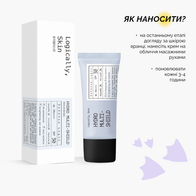 Зволожувальний сонцезахисний флюїд для обличчя Logically, Skin Hydro Multi-Shield Sun Essence SPF30 / PA++++, 40 г Купити в Україні