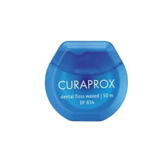 Нитка міжзубна вощена з ароматом м`яти Curaprox Dental Floss Waxed