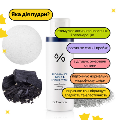 Вечірня ензимна пудра з пробіотиками Dr.Ceuracle Pro-Balance Night Enzyme Wash, 50 г Купити в Україні