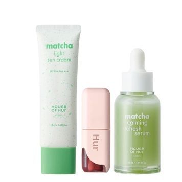 2+1 Набір "Матча-догляд + макіяж" House of Hur Matcha Face Wash & Sun Cream + Glowy Tint на KRKR.COM.UA