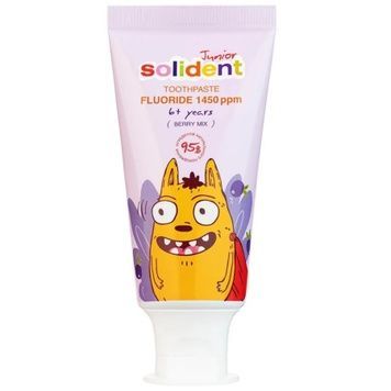 Детская зубная паста с фтором Solident Junior Toothpaste Fluoride Berry Mix, 50 мл на KRKR.COM.UA