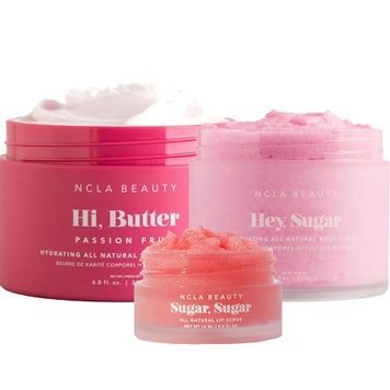 Набір для догляду за тілом та губами &laquo;Маракуйя та рейпфрут&raquo; NCLA Beauty Hi, Butter & Sugar, Sugar & Sugar Body Scrub на KRKR.COM.UA