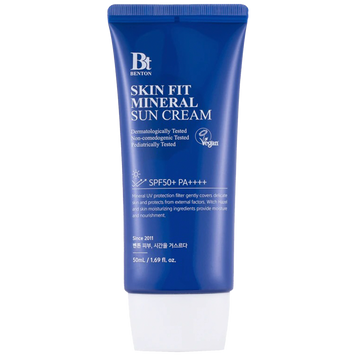 Сонцезахисний крем на мінеральній основі Benton Skin Fit Mineral Sun Cream SPF50+/PA++++, 50 мл на KRKR.COM.UA