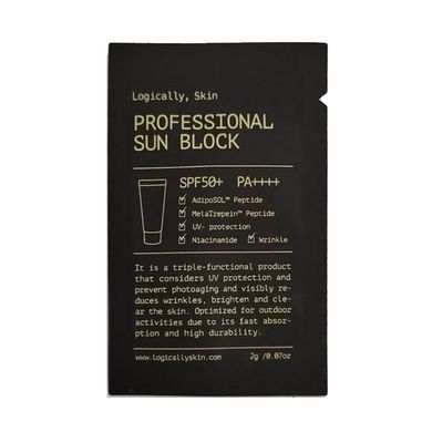 Солнцезащитный крем Logically, Skin Professional Sun Block SPF50+/ PA++++, тестер 2 г  Купить в Украине
