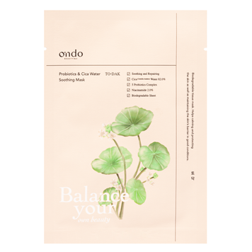 Успокаивающая маска с пробиотиками и центелой азиатской Ondo Beauty 36.5 Probiotics & Cica Water Soothing Mask, 25 мл на KRKR.COM.UA