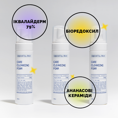 М’яка очищувальна пінка для вмивання Logically, Skin Care Cleansing Foam, 200 мл Купити в Україні